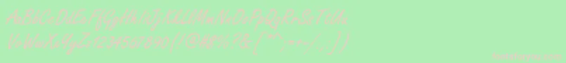 Freestylescrd Font – Pink Fonts on Green Background