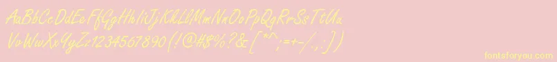 Freestylescrd Font – Yellow Fonts on Pink Background