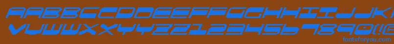 Czcionka QuickgearItalic – niebieskie czcionki na brązowym tle