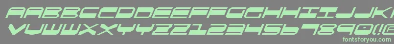 QuickgearItalic Font – Green Fonts on Gray Background