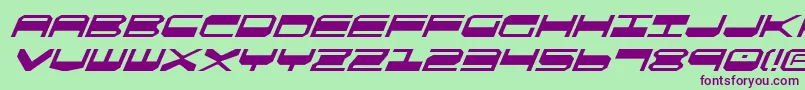 QuickgearItalic Font – Purple Fonts on Green Background