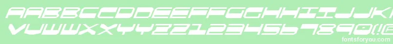 QuickgearItalic Font – White Fonts on Green Background