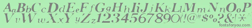 フォントPensmooth – 緑の背景に灰色の文字