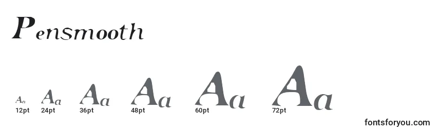 Pensmooth Font Sizes