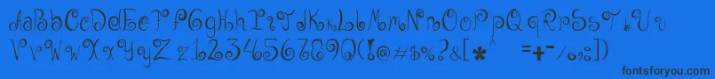 Geordana-Schriftart – Schwarze Schriften auf blauem Hintergrund