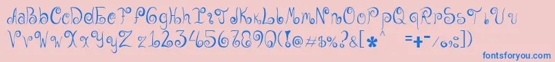 フォントGeordana – ピンクの背景に青い文字