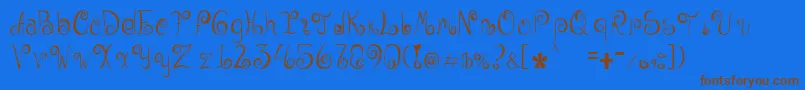 Geordana Font – Brown Fonts on Blue Background