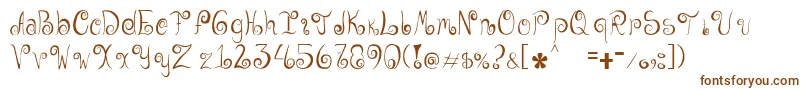 Geordana-fontti – ruskeat fontit valkoisella taustalla