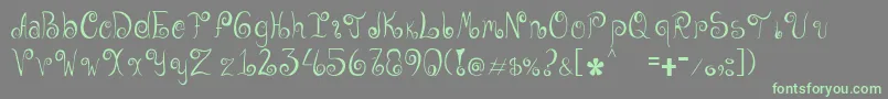 フォントGeordana – 灰色の背景に緑のフォント