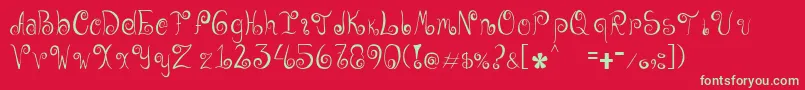 Geordana Font – Green Fonts on Red Background