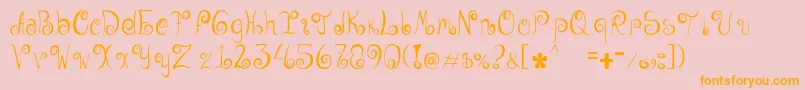 Geordana-Schriftart – Orangefarbene Schriften auf rosa Hintergrund