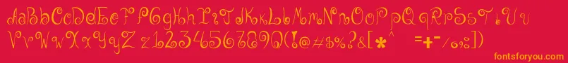 Geordana Font – Orange Fonts on Red Background