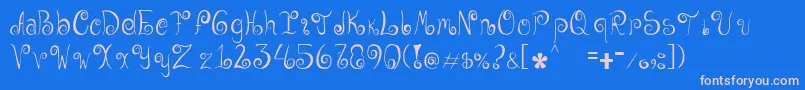 Geordana Font – Pink Fonts on Blue Background