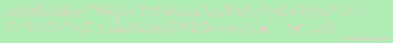Geordana-fontti – vaaleanpunaiset fontit vihreällä taustalla