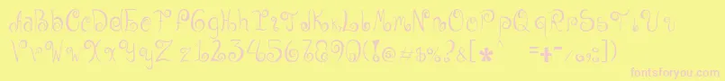 Geordana-Schriftart – Rosa Schriften auf gelbem Hintergrund