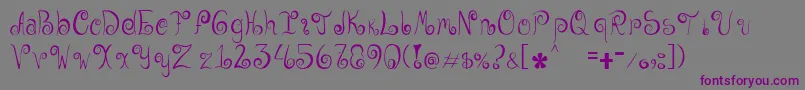 Geordana-fontti – violetit fontit harmaalla taustalla