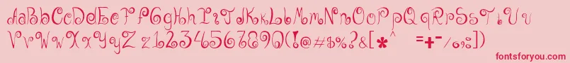 フォントGeordana – ピンクの背景に赤い文字