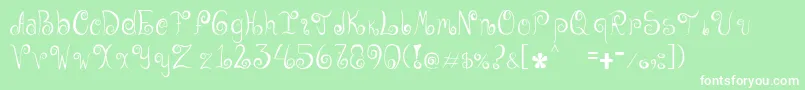 Geordana-Schriftart – Weiße Schriften auf grünem Hintergrund