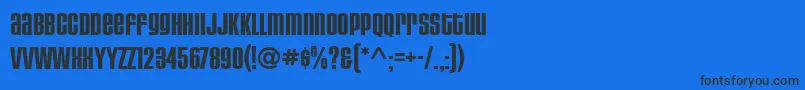 Шрифт HousegothicBoldaltcaps – чёрные шрифты на синем фоне