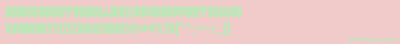 HousegothicBoldaltcaps Font – Green Fonts on Pink Background