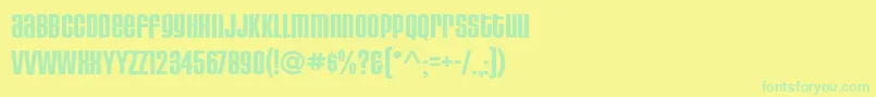 Czcionka HousegothicBoldaltcaps – zielone czcionki na żółtym tle