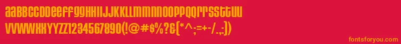 HousegothicBoldaltcaps Font – Orange Fonts on Red Background