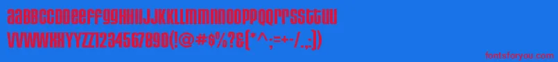 HousegothicBoldaltcaps Font – Red Fonts on Blue Background