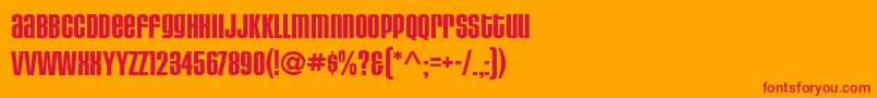 HousegothicBoldaltcaps Font – Red Fonts on Orange Background