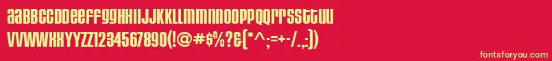 HousegothicBoldaltcaps Font – Yellow Fonts on Red Background