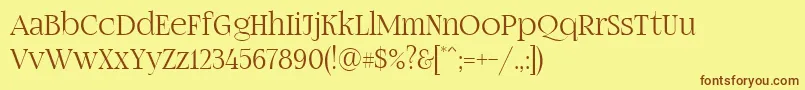 Fogtwono5 Font – Brown Fonts on Yellow Background