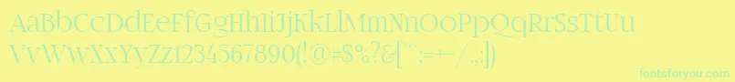 Fonte Fogtwono5 – fontes verdes em um fundo amarelo