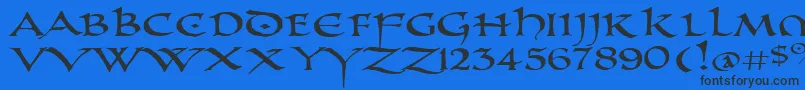 PrUncialAltCapsExtended Font – Black Fonts on Blue Background