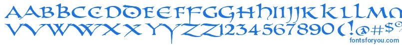 PrUncialAltCapsExtended Font – Blue Fonts on White Background