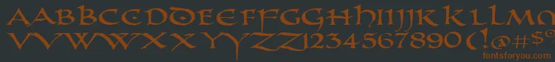 PrUncialAltCapsExtended Font – Brown Fonts on Black Background