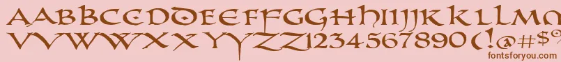 Шрифт PrUncialAltCapsExtended – коричневые шрифты на розовом фоне