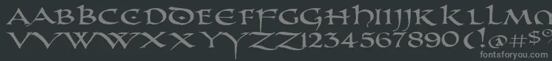PrUncialAltCapsExtended-Schriftart – Graue Schriften auf schwarzem Hintergrund