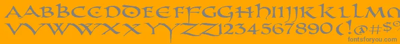 PrUncialAltCapsExtended Font – Gray Fonts on Orange Background