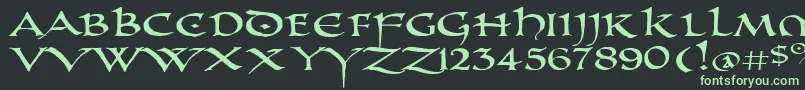 PrUncialAltCapsExtended-fontti – vihreät fontit mustalla taustalla