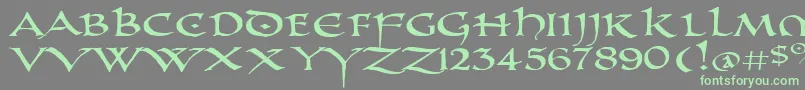 Шрифт PrUncialAltCapsExtended – зелёные шрифты на сером фоне