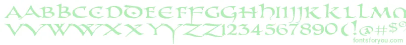 PrUncialAltCapsExtended-Schriftart – Grüne Schriften auf weißem Hintergrund