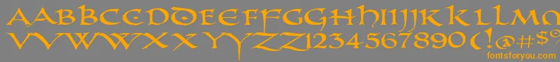 PrUncialAltCapsExtended Font – Orange Fonts on Gray Background