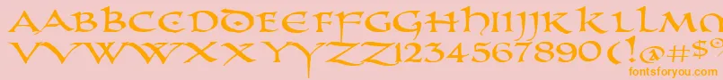 PrUncialAltCapsExtended Font – Orange Fonts on Pink Background
