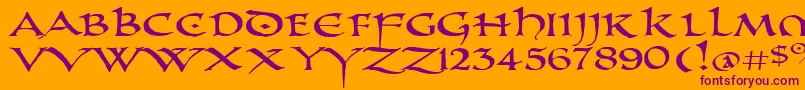 PrUncialAltCapsExtended Font – Purple Fonts on Orange Background