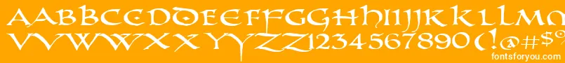 PrUncialAltCapsExtended Font – White Fonts on Orange Background