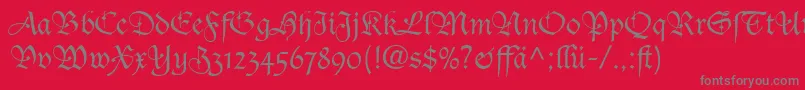TudorScriptLightSsiLight Font – Gray Fonts on Red Background