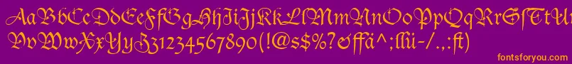 TudorScriptLightSsiLight Font – Orange Fonts on Purple Background