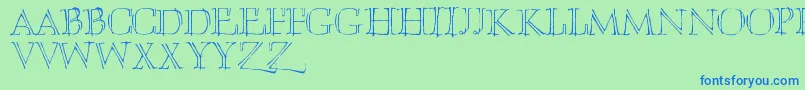 Umber Font – Blue Fonts on Green Background