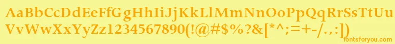 ApolloMtSemiBold-Schriftart – Orangefarbene Schriften auf gelbem Hintergrund
