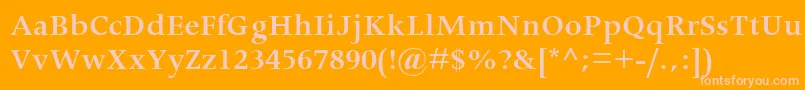 ApolloMtSemiBold-Schriftart – Rosa Schriften auf orangefarbenem Hintergrund