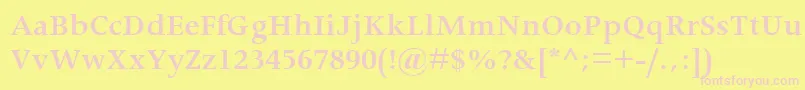 ApolloMtSemiBold Font – Pink Fonts on Yellow Background